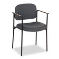 Hon Basyx Charcoal Stacking Guest Chair, 21" L 32-3/4" H, Fixed, Fabric Seat, Scatter Series VL616VA19